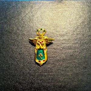 Vintage Solvar enamel Angel brooch